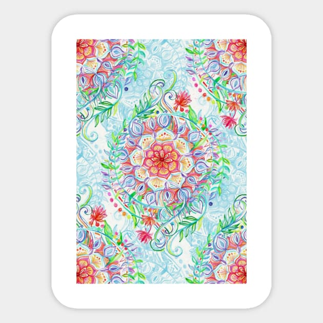 Messy Boho Floral in Rainbow Hues Sticker by micklyn